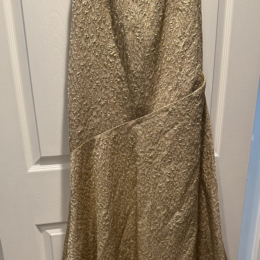 David Meister Gold Strapless Dress - Picture 7 of 8